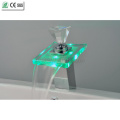 Diamond Handle LED Glass Faucet Waterfall Basin Sink Faucet (QH0819F)